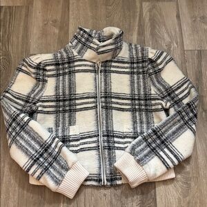 Plaid Steve Madden Jacket in Black and White